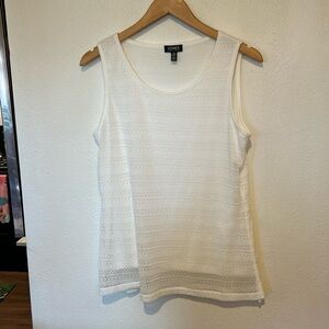 Jones New York white knit lace sleeveless top